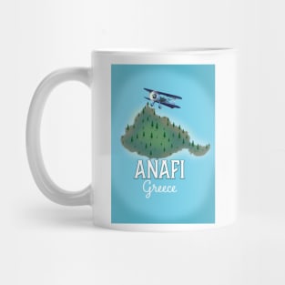 Anafi Island Greece travel poster map print. Mug